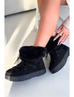 Sněhule s kožíškem a šněrováním Černé Sarivie Sněhule s kožíškem a šněrováním Černé Sarivie