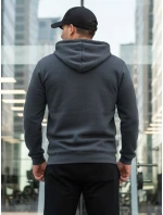 Pánska základná mikina s kapucňou tmavosivá FashionStreet BX5863