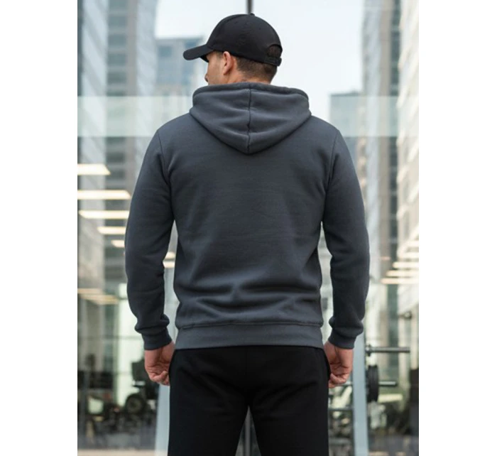 Pánska základná mikina s kapucňou tmavosivá FashionStreet BX5863