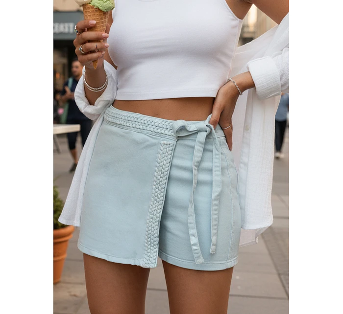 Dámska modrá džínsová sukňa-šortky FashionStreet SY0513