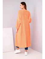 Dlouhý svetr kardigan neonově oranžový