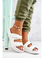 Gumové pantofle se sponou Bíle Corina Gumové pantofle se sponou Bíle Corina