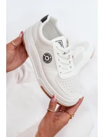 Sneakersy Damskie Na Platformie Big Star RR274572 HI-POLY SYSTEM Białe Sneakersy Damskie Na Platformie Big Star RR274572 HI-POLY SYSTEM Białe