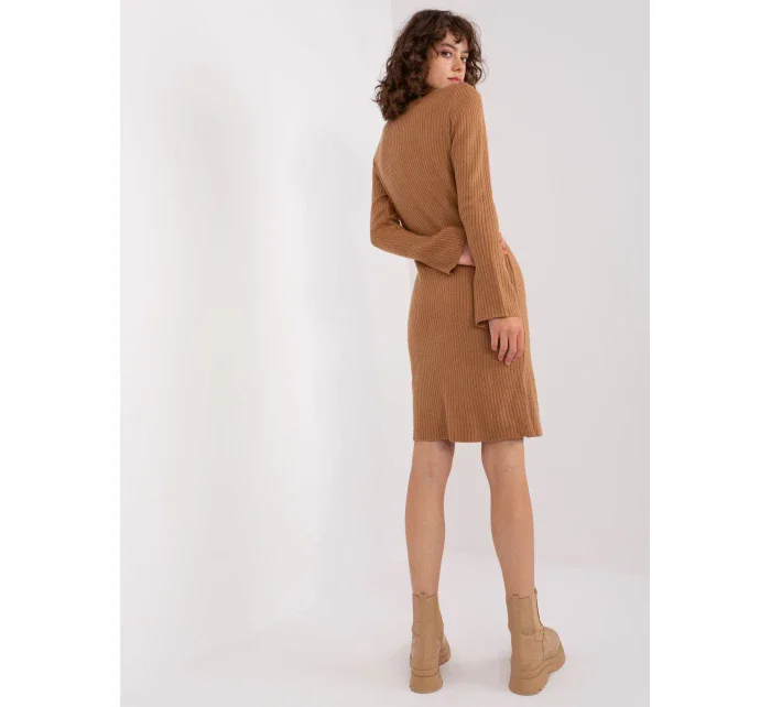 Sukienka BA SK model 19011789 camelowy - FPrice Sukienka BA SK model 19011789 camelowy - FPrice