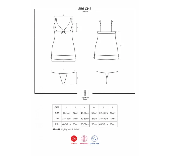 Svůdná košilka mise model 6751987 - Obsessive Svůdná košilka mise model 6751987 - Obsessive