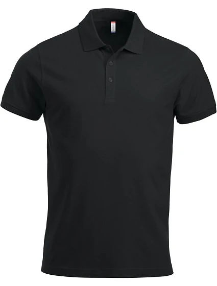 Clique Classic Lincoln S/S Pánske polo tričko z hrubej bavlny 67.8244 čierne