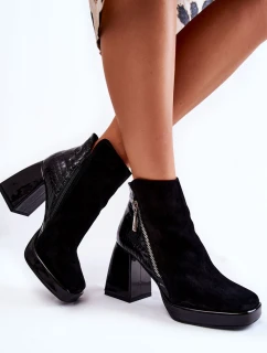 Boty Na Vysokém Podpatku Vzor Černá model 21600576 - Boto