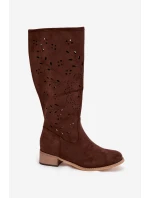 dámské vysoké boty na čokoládové model 21821933 - Boto