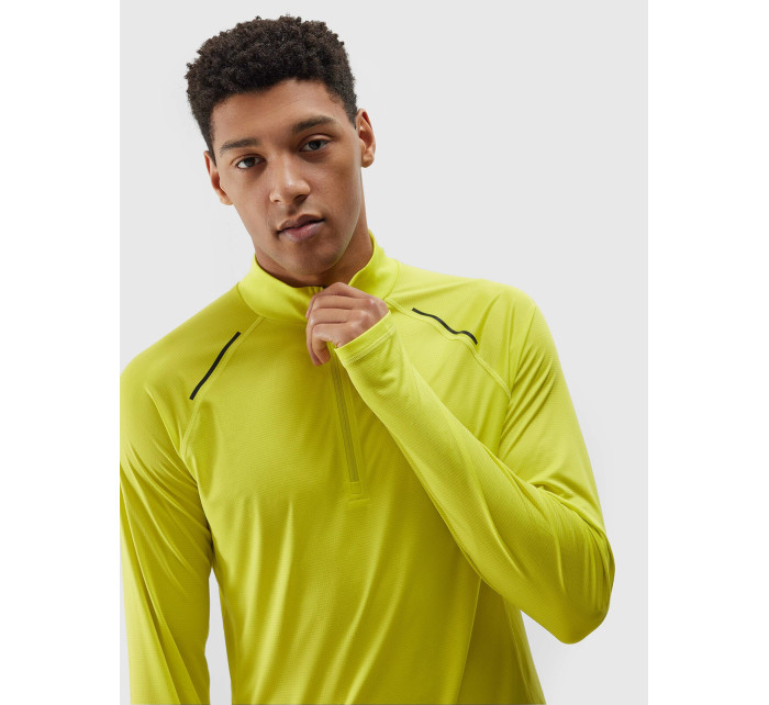 Pánske rýchloschnúce bežecké tričko s dlhým rukávom 4F - zelené