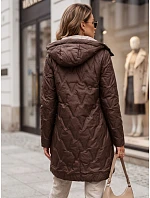 Dámská přechodová bunda s kapucí model 22547125 hnědá - FashionStreet Dámská přechodová bunda s kapucí model 22547125 hnědá - FashionStreet