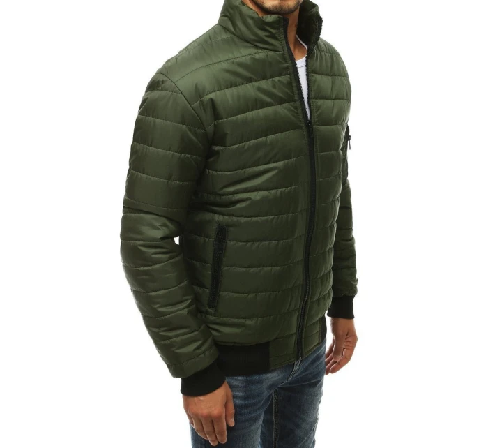 Pánska prechodná prešívaná zelená bunda TX3408 Pánska prechodná prešívaná zelená bunda TX3408