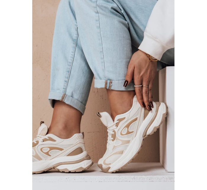 Dámská sportovní obuv na platformě beige Dstreet model 21983316 - FashionStreet