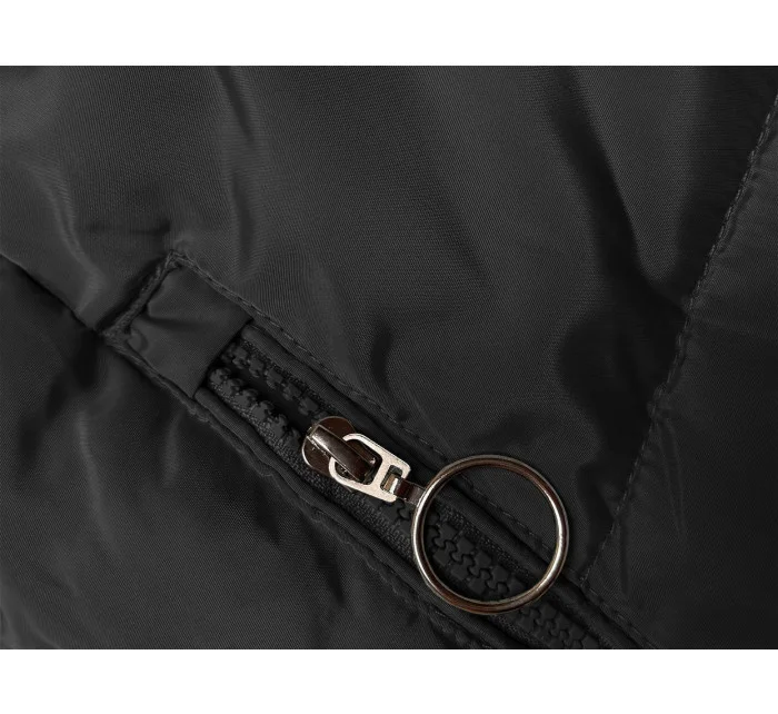 Čierna zimná bunda s kapucňou (2M-231) Čierna zimná bunda s kapucňou (2M-231)