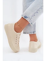 Dámské tenisky na platformě Big Star TT274271 Béžové