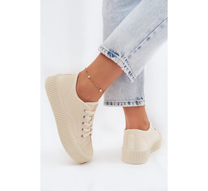 Dámské tenisky na platformě Big Star TT274271 Béžové