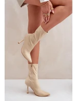 Materiál Kotníkové topánky na podpätku Light Beige Amune Materiál Kotníkové topánky na podpätku Light Beige Amune