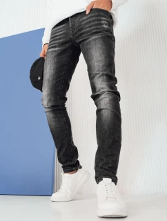 Pánske čierne džínsové nohavice FashionStreet UX4243