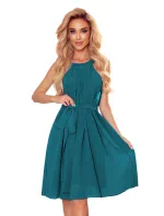 ALIZEE - Dámske šifónové šaty v morskej farbe so zaväzovaním 350-6 ALIZEE - Dámske šifónové šaty v morskej farbe so zaväzovaním 350-6