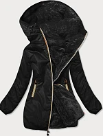 Dámska obojstranná bunda čierna (h1038-01)