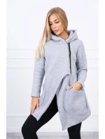 Zateplená mikina s asymetrickým zipem šedá Zateplená mikina s asymetrickým zipem šedá