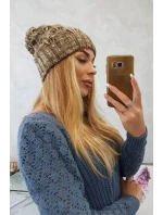 Fleecová čiapka Roksana K209 cappucino+light khaki