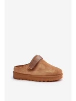 Damskie Kapcie Ocieplane Futerkiem Na Platformie Camel Azida Damskie Kapcie Ocieplane Futerkiem Na Platformie Camel Azida