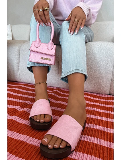 Ženské pantofle s zlatými sponami Růžové model 21937768 - Boto