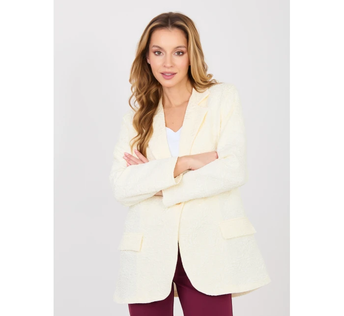 Marynarka IT MA model 22013803 ecru - FPrice Marynarka IT MA model 22013803 ecru - FPrice