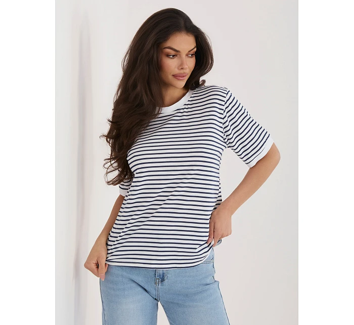 T shirt IT TS model 22076835 biało granatowy - FPrice T shirt IT TS model 22076835 biało granatowy - FPrice