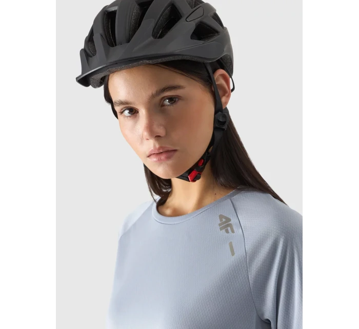 Dámske cyklistické rýchloschnúce tričko s dlhým rukávom 4F - modré