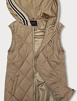 Tmavobéžová vesta s kapucňou (16M9116-84)