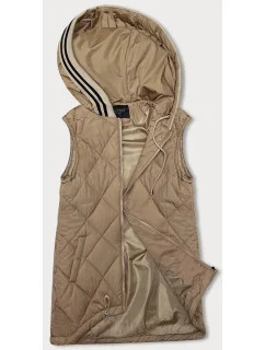 Tmavě béžová vesta s ozdobnou kapucí model 18942046 - J.STYLE