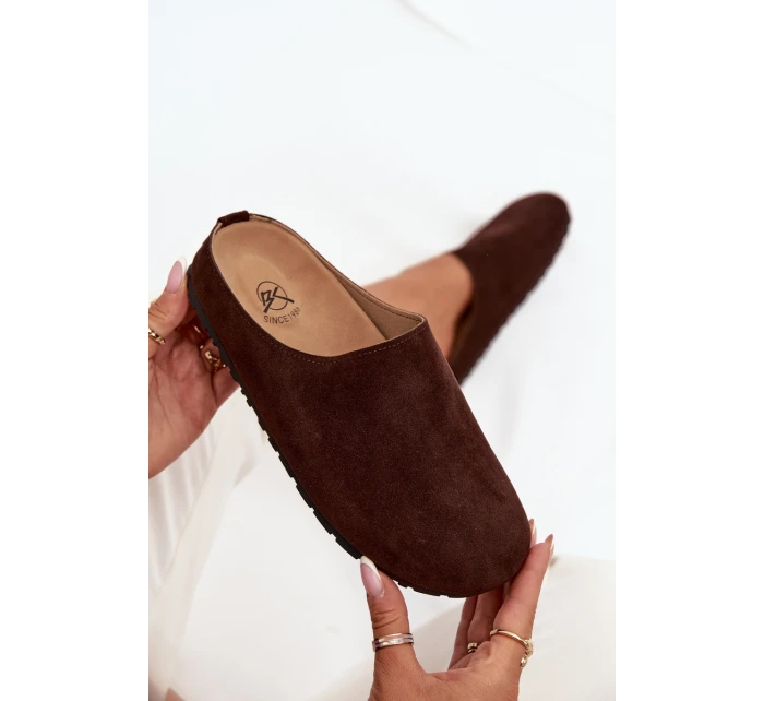 Dámské pantofle na platformě čokoládové model 21709390 - Boto Dámské pantofle na platformě čokoládové model 21709390 - Boto