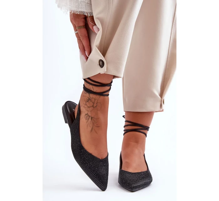 Ženy Tkanicí Baleríny Ozdobené Pytlíky Černé Jange