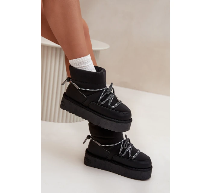 Dámske snežnice na platforme D.Franklin - čierne Dámske snežnice na platforme D.Franklin - čierne