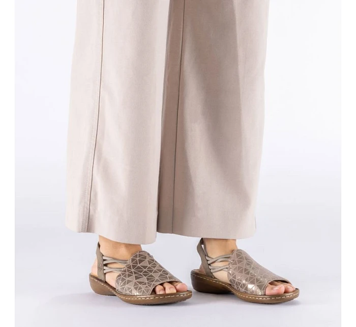 Dámské pohodlné béžové nazouvací sandály model 22116546 - Rieker