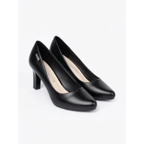 Dámske značkové lodičky čierne na širokom podpätku