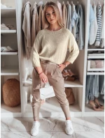 Dámsky oversize sveter SOFTICAN beige FashionStreet MY2432 Dámsky oversize sveter SOFTICAN beige FashionStreet MY2432