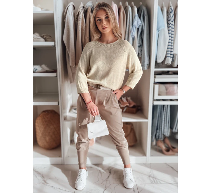 Dámsky oversize sveter SOFTICAN beige FashionStreet MY2432 Dámsky oversize sveter SOFTICAN beige FashionStreet MY2432