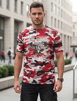 Pánske tričko s potlačou v červeno-bielom maskovacom vzore FashionStreet NX2001R