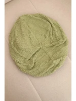 Dámska zimná vlnená čiapka s ozdobným vzorom K378 khaki