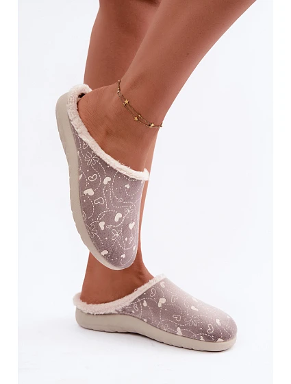 Dámské domácí pantofle s vzorem model 22368043 šedé - Inblu