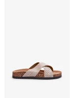 Dámske papuče na korkovej platforme Béžová Tesolen