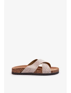 Dámske papuče na korkovej platforme Béžová Tesolen