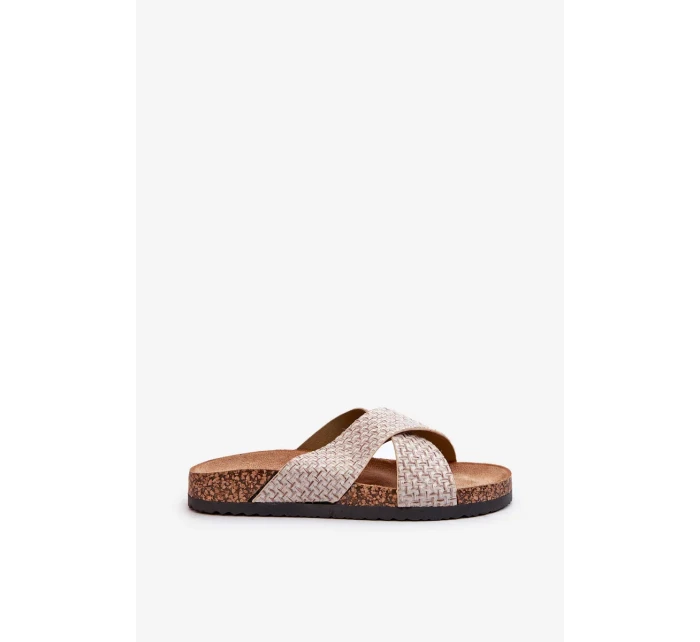Dámske papuče na korkovej platforme Béžová Tesolen