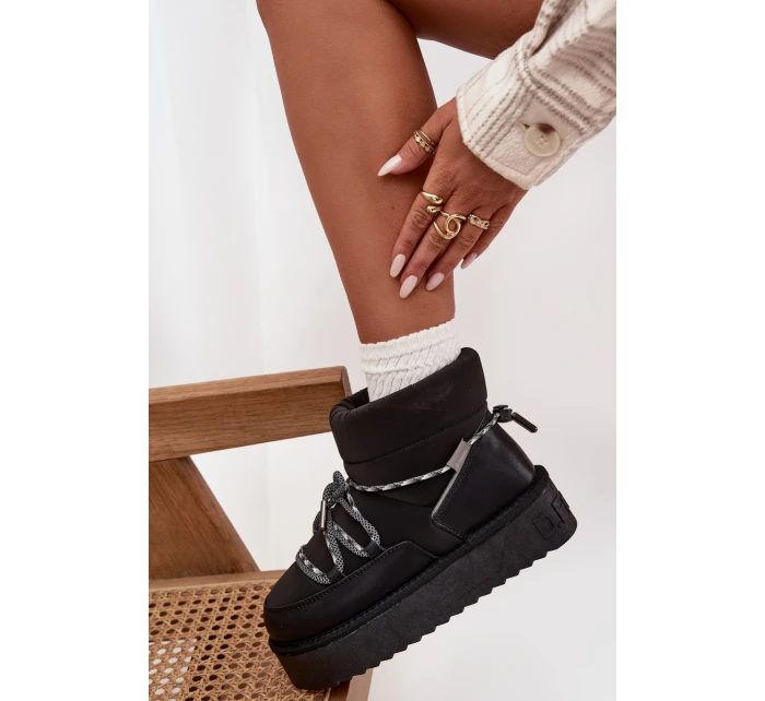 Dámske snežnice na platforme D.Franklin - čierne Dámske snežnice na platforme D.Franklin - čierne