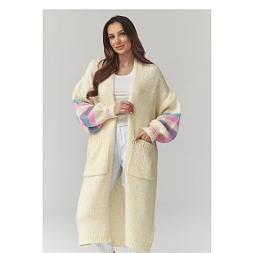 Zapínanie svetra model 226868 Makadamia