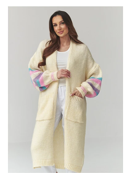 Zapínanie svetra model 226868 Makadamia