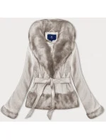 Dámska krátka bunda Ann Gissy light beige (K0327)