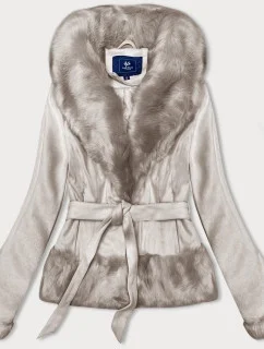 Svetlo béžová dámska krátka bunda Ann Gissy (K0327)